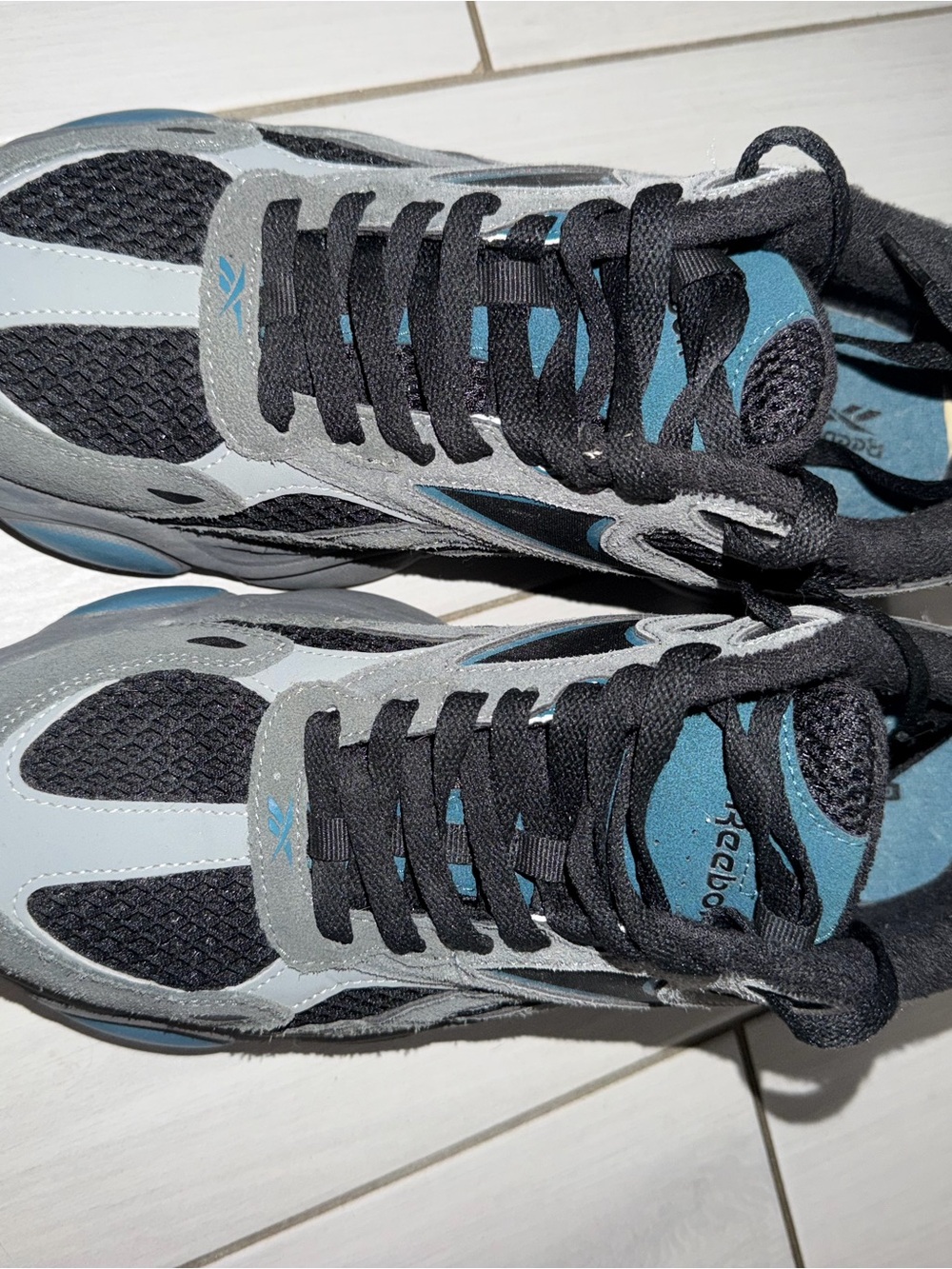 Reebok Men’s Black, Gray & Blue Running Sneakers